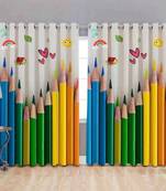 BELLA TRUE Digital Printed Window Curtains Multicolor (5Feet) Pack of2