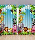 BELLA TRUE Digital Printed Door Curtains Multicolor (7 Feet) Pack of2