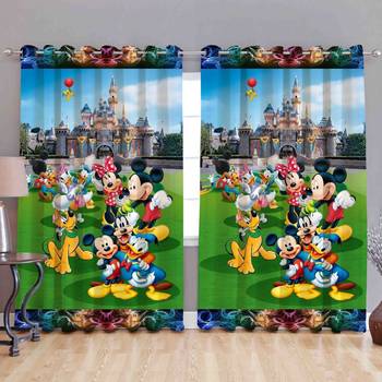 BELLA TRUE Digital Printed Door Curtains Multicolor (7 Feet) Pack of2 2