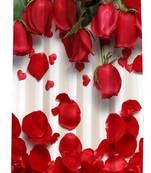 BELLA TRUE Digital Printed Door Curtains Red (7 Feet) Pack of1