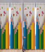 BELLA TRUE Digital Printed Window Curtains Multicolor (5Feet) Pack of4