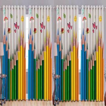 BELLA TRUE Digital Printed Window Curtains Multicolor (5Feet) Pack of4 2
