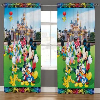 BELLA TRUE Digital Printed Door Curtains Yellow (7 Feet) Pack of2 1