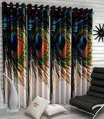 BELLA TRUE Digital Printed Long Door Curtains Multicolor (9Feet) Pack of4