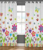 BELLA TRUE Digital Printed Door Curtains Yellow (7 Feet) Pack of2