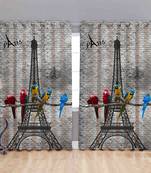 BELLA TRUE Digital Printed Long Door Curtains Multicolor (9Feet) Pack of2