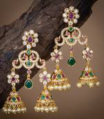 Red ruby   cubic-zirconia-cz-earrings