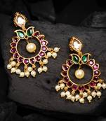 Gold ruby  chandbali