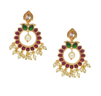 Gold ruby  chandbali 2