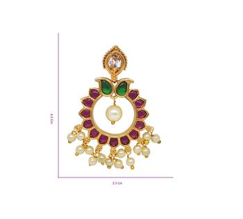 Gold ruby  chandbali 3