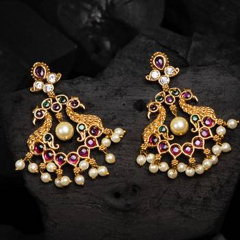Gold ruby   chandbali 1