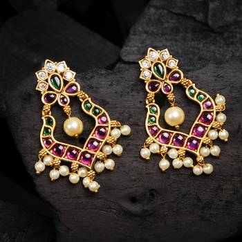 Gold ruby   chandbali 1
