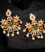 Gold emerald   chandbali