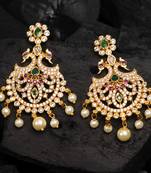 Gold cubic zirconia chandbali