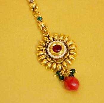 Multicolour Gold Look Maang Tikka 2