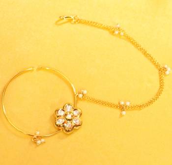 Kundan Meenakari Flower Nose Ring 1