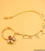 Ruby Kundan Meenakari Bridal Nose Ring