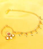 Ruby Kundan Meenakari Bridal Nose Ring