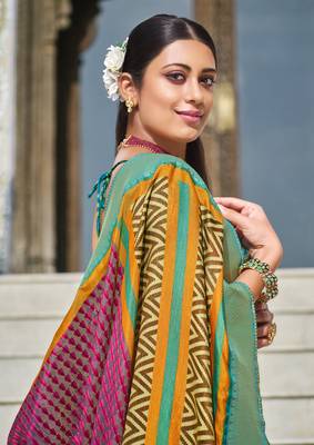 Purple brasso patola saree with blouse 2