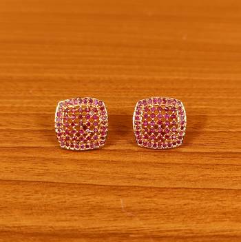 Red ruby  studs 1