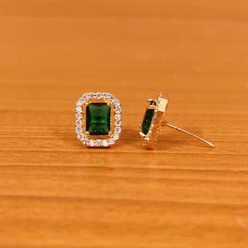 Green emerald  studs 2