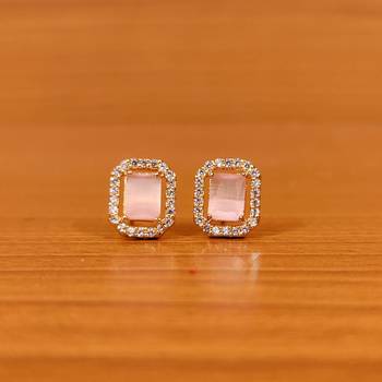 Pink onyx studs 1