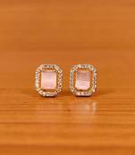 Pink onyx studs