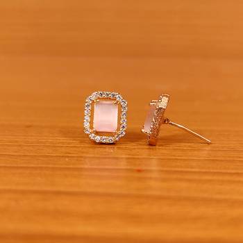 Pink onyx studs 2