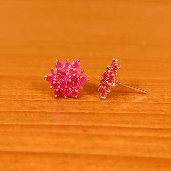 Red ruby  studs 2