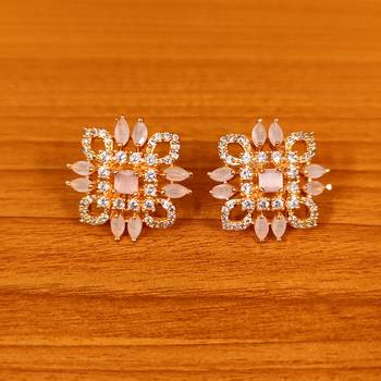 Pink onyx studs 1