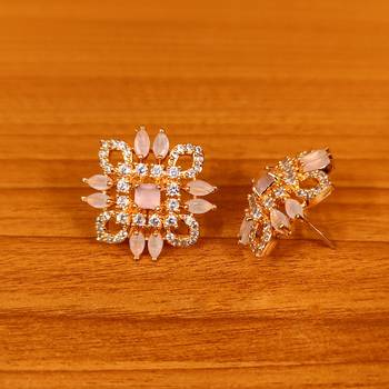 Pink onyx studs 2