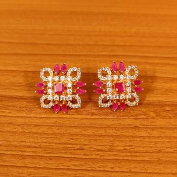 Red ruby  studs 1