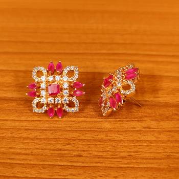 Red ruby  studs 2