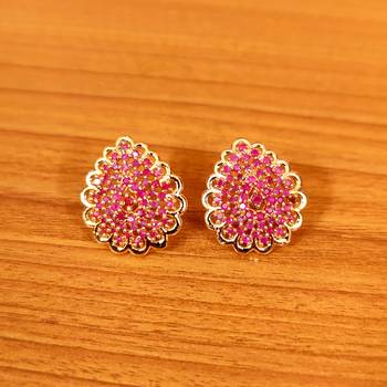 Red ruby  studs 1