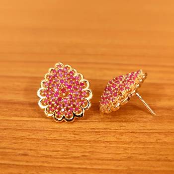 Red ruby  studs 2