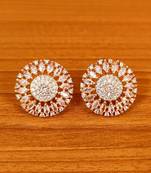 White cubic zirconia studs