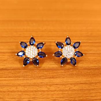 Blue sapphire  studs 1