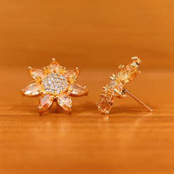 Yellow citrine studs 2