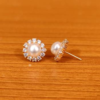 White cubic zirconia studs 2
