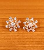 White cubic zirconia studs