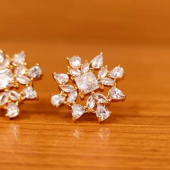 White cubic zirconia studs 2