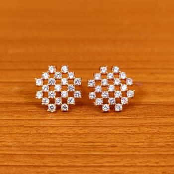 White cubic zirconia studs 1