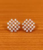 White cubic zirconia studs