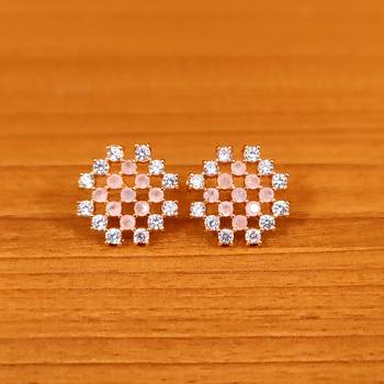 Pink onyx studs 1