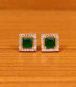 Green emerald  studs