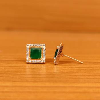 Green emerald  studs 2