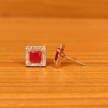 Red ruby  studs 2
