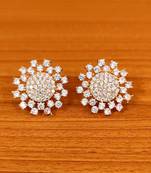 White cubic zirconia studs