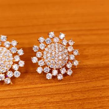 White cubic zirconia studs 2