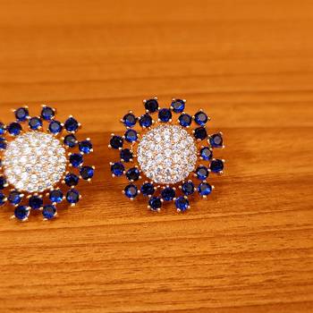 Blue onyx studs 2